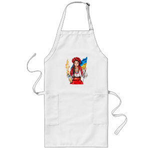 Ukrainian Girl Fighting for Freedom T-Shirt Long Apron