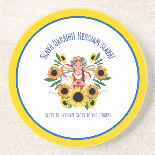Ukrainian Girl Glory to Ukraine  Coaster (Front)