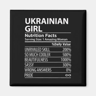 Ukrainian Girl Nutrition Facts Funny Womens Ukrain Magnet