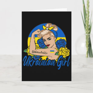 Ukrainian Girl Ukraine Woman Ukrainians Flag Card