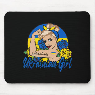 Ukrainian Girl Ukraine Woman Ukrainians Flag Mouse Mat