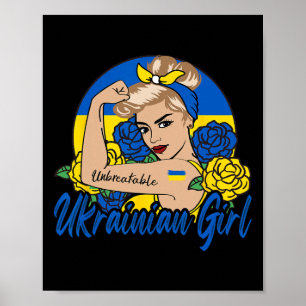 Ukrainian Girl Ukraine Woman Ukrainians Flag  Poster