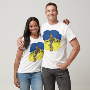 Ukrainian girl . Ukrainian flag   T-Shirt