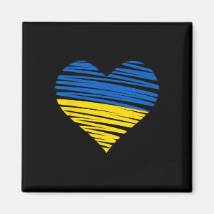 Ukrainian Heart Flag Colors Blue Yellow Ukraine Pe Magnet