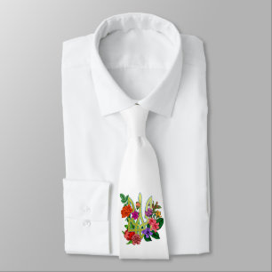 Ukrainian heraldry trident tryzub blooming flowers tie