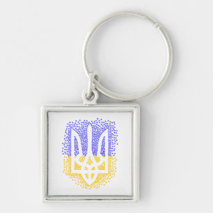 Ukrainian heraldry trident tryzub scattering stars key ring