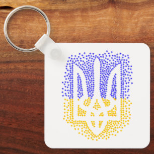 Ukrainian heraldry trident tryzub scattering stars key ring