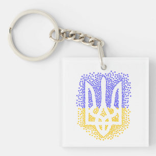 Ukrainian heraldry trident tryzub scattering stars key ring