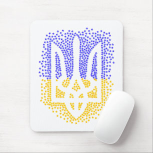 Ukrainian heraldry trident tryzub scattering stars mouse mat