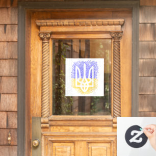 Ukrainian heraldry trident tryzub scattering stars window cling