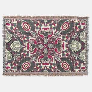 Ukrainian Karakoko: Silk Neck Scarf Design Throw Blanket