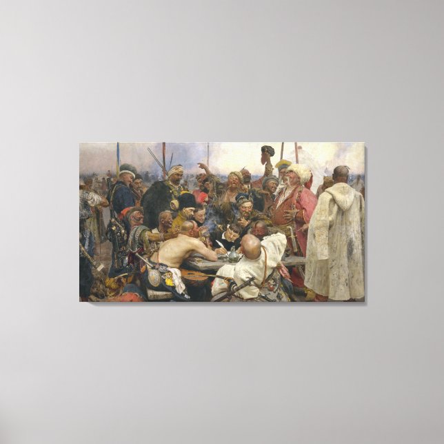 Ukrainian Kozaky Canvas Print by Repin (Front)