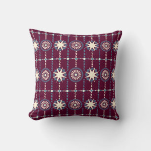 Ukrainian Lemky Traditional Floral & Stars Pattern Cushion
