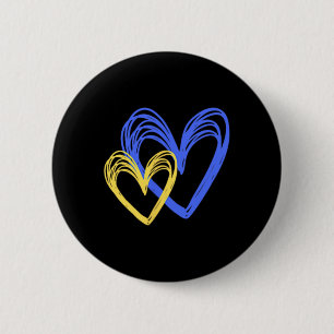 Ukrainian Love Painted Hearts Ukraine Will Win  6 Cm Round Badge