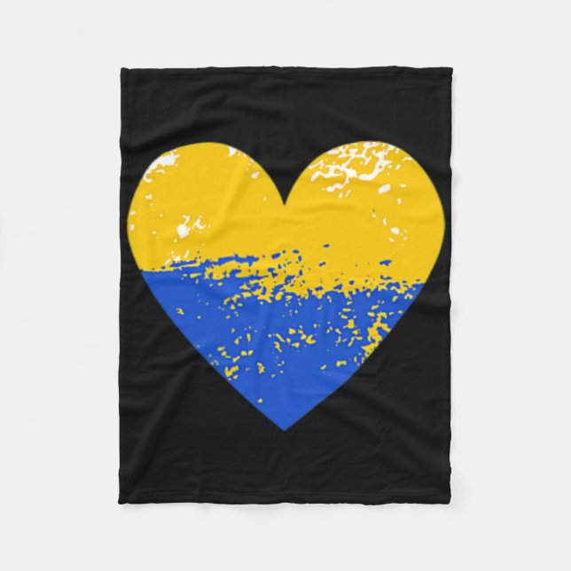 Ukrainian Lover Ukraine Heart Shirt Support Ukrain Fleece Blanket (Front)