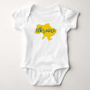 Ukrainian map and lettering baby bodysuit