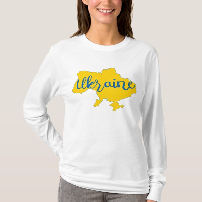 Ukrainian map and lettering T-Shirt (Front)