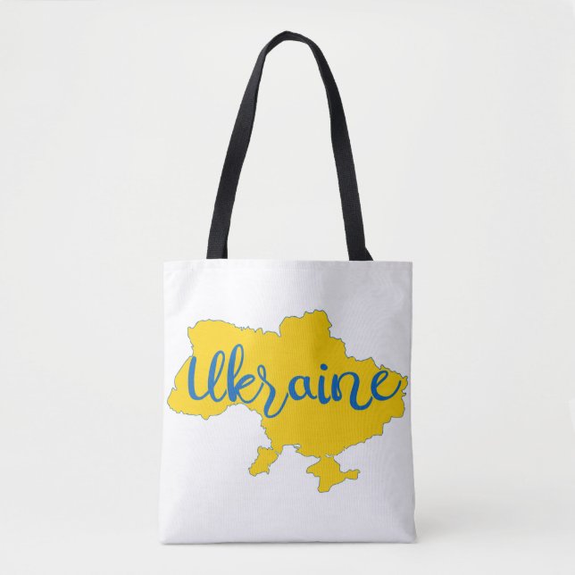 Ukrainian map and lettering   tote bag (Front)
