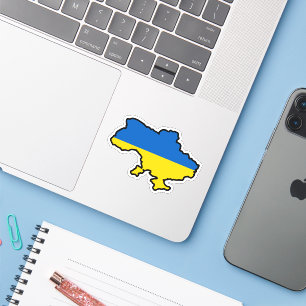 Ukrainian map in blue and yellow colours