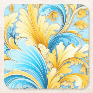Ukrainian motifs  square paper coaster
