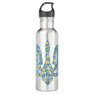Ukrainian national emblem trident tryzub ethnical 710 ml water bottle
