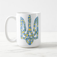 Ukrainian national emblem trident tryzub ethnical
