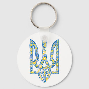 Ukrainian national emblem trident tryzub ethnical key ring