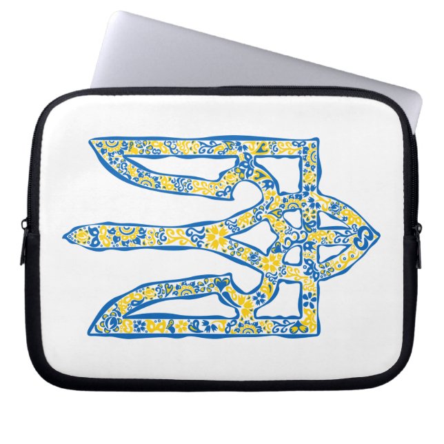 Ukrainian national emblem trident tryzub ethnical laptop sleeve (Front)