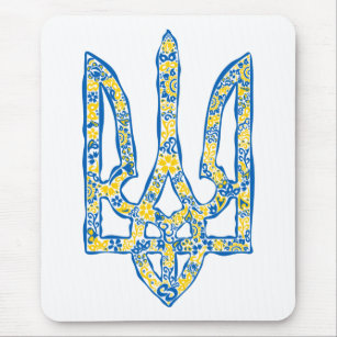 Ukrainian national emblem trident tryzub ethnical mouse mat