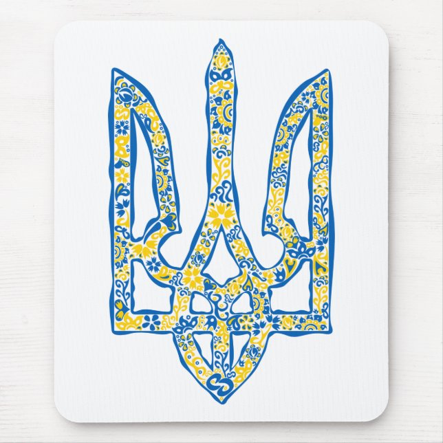 Ukrainian national emblem trident tryzub ethnical mouse mat (Front)