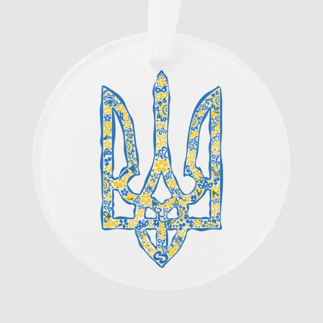 Ukrainian national emblem trident tryzub ethnical ornament (Front)