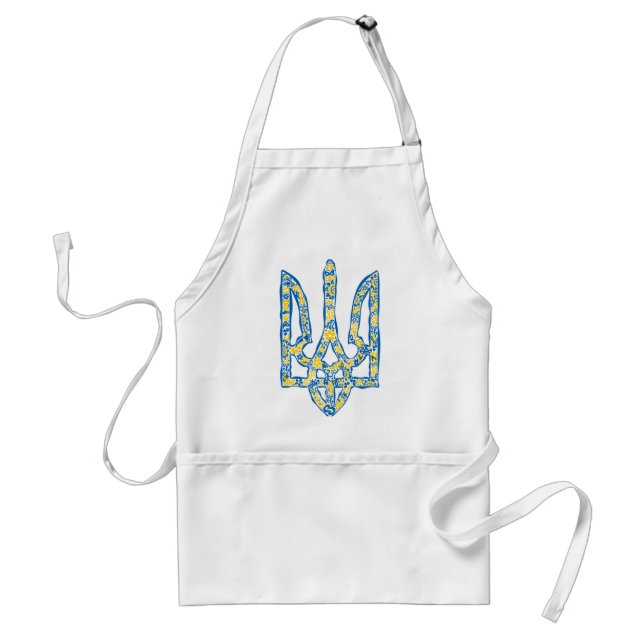 Ukrainian national emblem trident tryzub ethnical standard apron (Front)