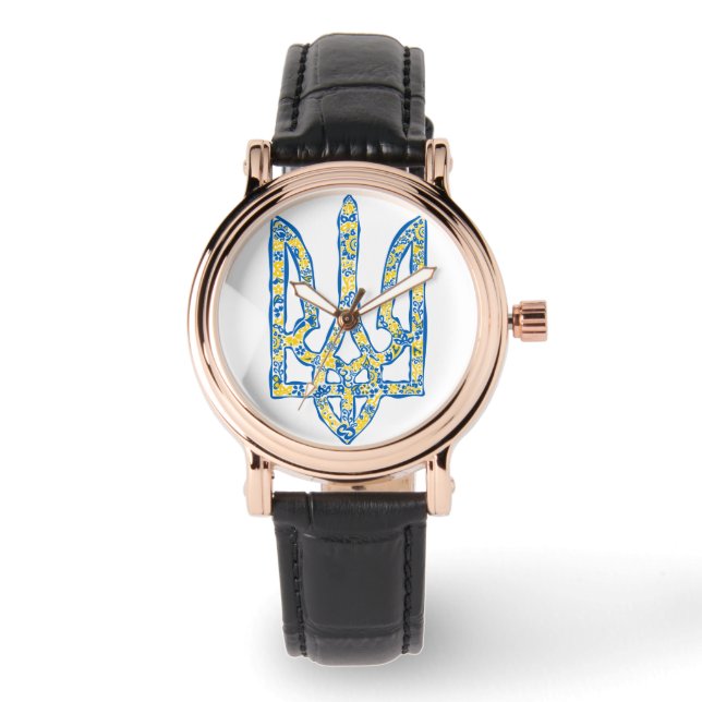 Ukrainian national emblem trident tryzub ethnical watch (Front)