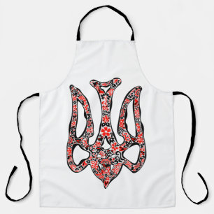 Ukrainian national emblem trident tryzub stylised apron