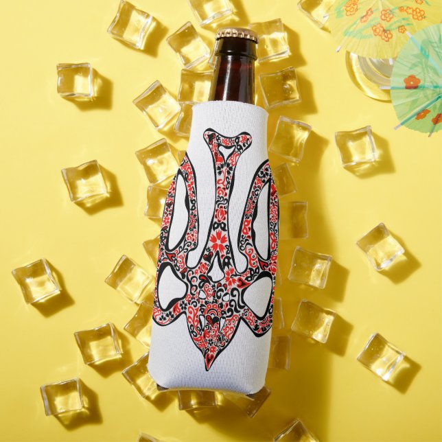 Ukrainian national emblem trident tryzub stylised bottle cooler (In Situ Summer)