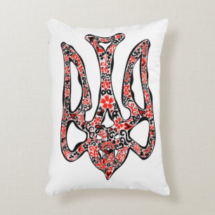 Ukrainian national emblem trident tryzub stylised decorative cushion
