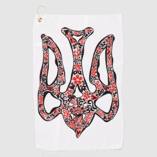 Ukrainian national emblem trident tryzub stylised golf towel