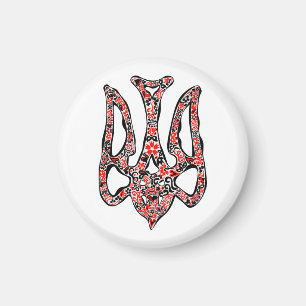 Ukrainian national emblem trident tryzub stylised magnet