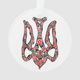 Ukrainian national emblem trident tryzub stylised ornament
