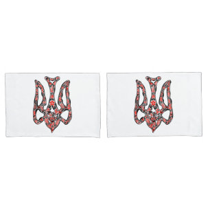 Ukrainian national emblem trident tryzub stylised pillowcase