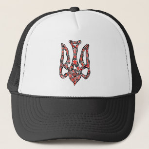 Ukrainian national emblem trident tryzub stylised trucker hat