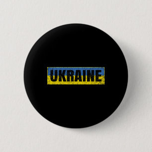 Ukrainian National Flag Vintage Ukraine Map Countr 6 Cm Round Badge