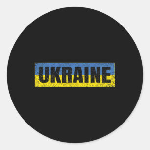 Ukrainian National Flag Vintage Ukraine Map Countr Classic Round Sticker
