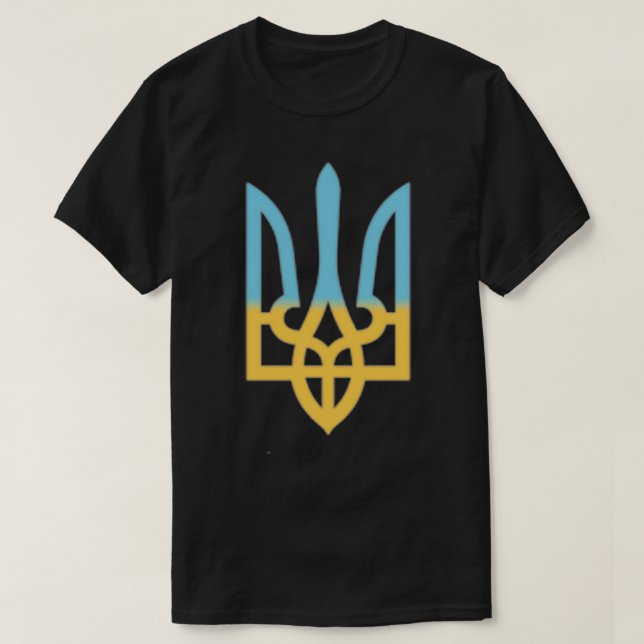 Ukrainian National Symbol Trident I Stand with Ukr T-Shirt (Design Front)
