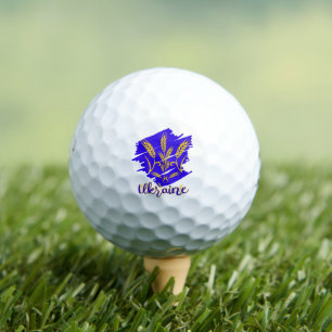 Ukrainian national symbol tryzub made of wheat ear golf balls