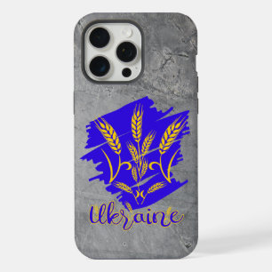Ukrainian national symbol tryzub made of wheat ear iPhone 15 pro max case