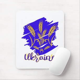 Ukrainian national symbol tryzub made of wheat ear mouse mat