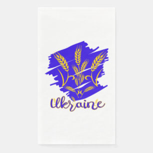 Ukrainian national symbol tryzub made of wheat ear napkin