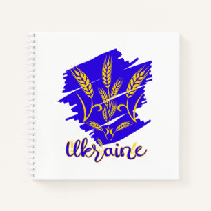 Ukrainian national symbol tryzub made of wheat ear notebook