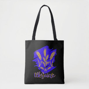 Ukrainian national symbol tryzub made of wheat ear tote bag